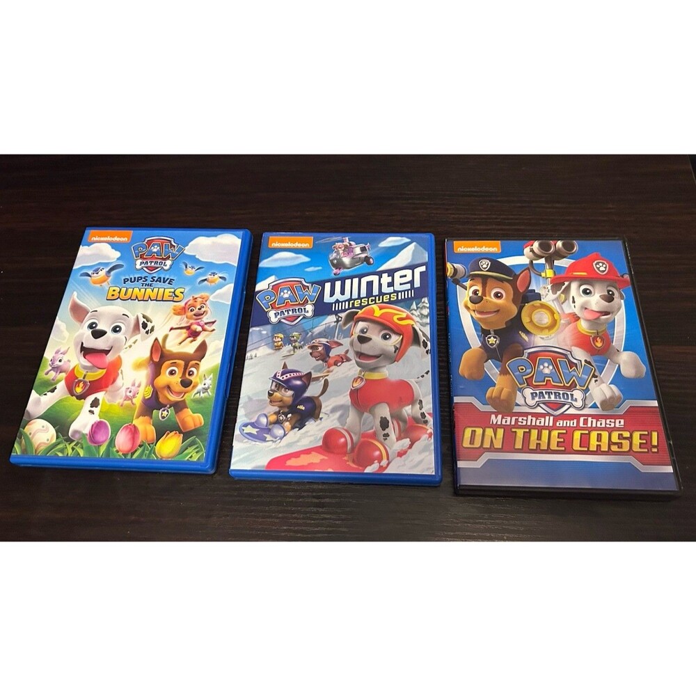 PAW Patrol DVD Lot of 3 Winter Rescues Pups Save The Bunnies On The Case